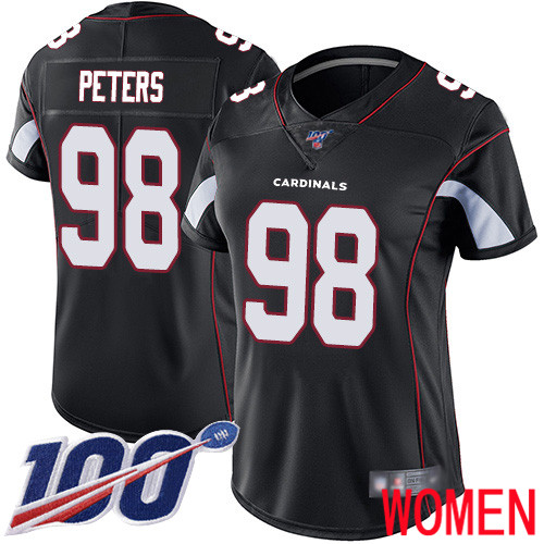 Arizona Cardinals Limited Black Women Corey Peters Alternate Jersey NFL Football #98 100th Season Vapor Untouchable->women nfl jersey->Women Jersey